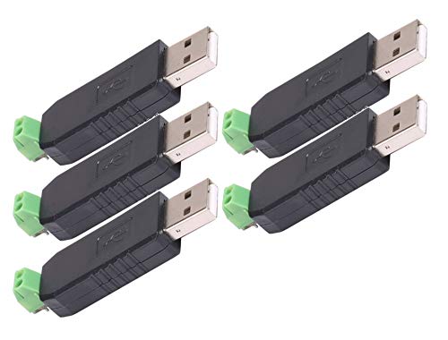 TECNOIOT 5pcs USB to RS485 485 Converter Adapter Support Win7 XP Vista Linux Mac OS