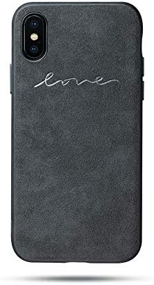 DASENLIN For iPhone Xs Max case, Ultra-thin alcantara embossing case, all-inclusive protection against drop-on case for iPhone Xs Max, with lanyard hole,B