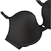 Women's Everyday Basic Seamless Lightly Padded Underwire Plunge Demi T-shirt Bra, Black, 36B