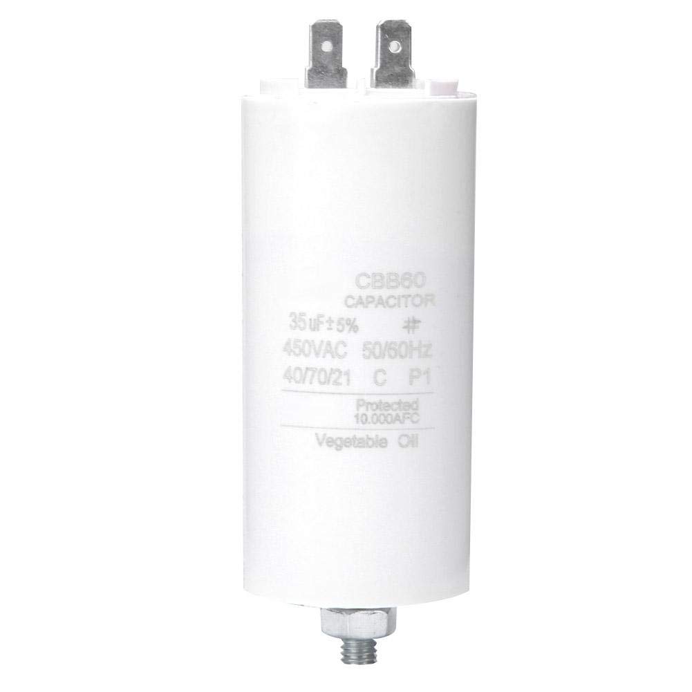 Capacitor CBB60 35uF, Motor Start Capacitor with Screw Nut for Washing Machine 450V