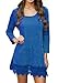 Songbai Women's Long Sleeve A-line Lace Stitching Trim Casual Dress