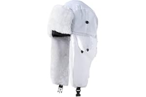 S A SA Company Trapper Hat Winter Hats for Men & Women | Ushanka Russian Hat | Faux Fur Hat with Ear Flap (Snow Camo)