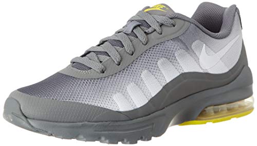 NIKE Men's Nike Air Max Invigor Basketball Shoe, Smoke Gray White Opti Yellow, 9.5 UK
