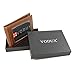 VODUX Men's Lambskin Leather Spring Money Clip Compact Bifold Front Pocket Wallet Brown