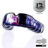 GuardLab APEX Boil & Bite Mouthguard by 3D Protection | Athletic Safety | High-Tech & Customizable | Cosmos Design (Nebula, Medium)