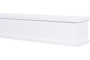 MANTELSDIRECT Bisbee 72 Inch Oak Wood Fireplace Mantel Shelf with Top and Bottom Molding - White Oak, 6" Depth, 6" Height - for Hanging Above Fireplaces and Mantels