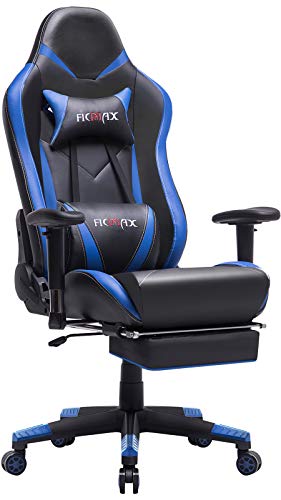 Ficmax-Silla-ergonomica-para-Juegos-Silla-para-computadora-con-Masaje-de-Soporte-Lumbar-sillas-de-Juego-para-E-Sports-para-Jugador-Silla-de-Oficina-con-reposapies-y-para-reposacabezas-NegroAzul