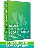 Foot Peel Mask 2 Pack for Smooth Soft Touch Feet - Peeling Away Calluses - Dead Skin Remover - Exfoliating Off Foot Mask for Baby Soft Silk Feet - Gel Socks Booties