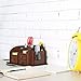 MyGift Wood 5-Compartment Office Supplies Organizer with 3 Drawers, Desktop Mail Holder, Brown