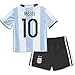 Barcelona Kids Jersey New 2017 light blue /black Football Soccer Home Kit Kids Jersey & Shorts & Socks & Free Ice Face Cloth Sportwear Kit (7-8 years)