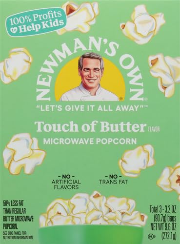 NEWMAN’S OWN LIGHT BUTTER POPCORN, 3.5 OZ, 3 CT