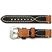 ZLIMSN Thick Genuine Leather Brown Black Watch Band Strap Stainless Steel Buckle 20 mm 22mm 24mm 26mm