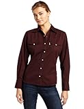 Carhartt Women’s Long Sleeve Twill Snap Front Shirt, Port, X-Small, Online Clothing Store