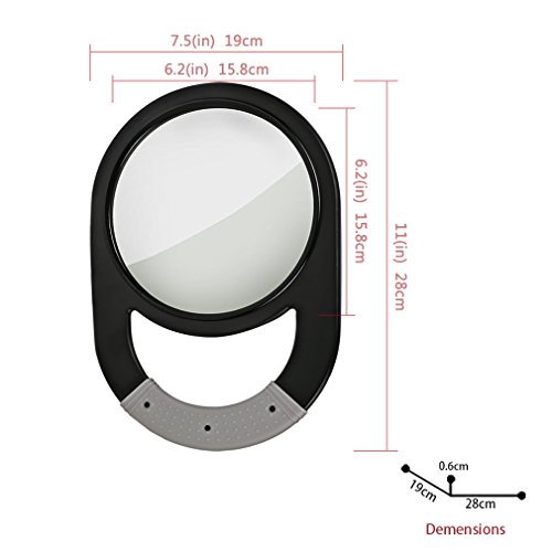 DEATTI Unbreakable Hand Mirror with Silicone Handle,AntiSlip Handheld