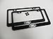 set of 2 Land Rover Logo Black Metal License Plate Frame Holder with Screw Cap Covers
