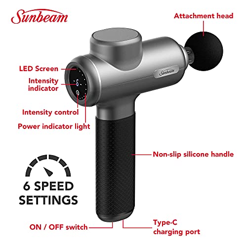 Sunbeam Ultra Percussive Massage Device, Powerful Handheld Deep Tissue