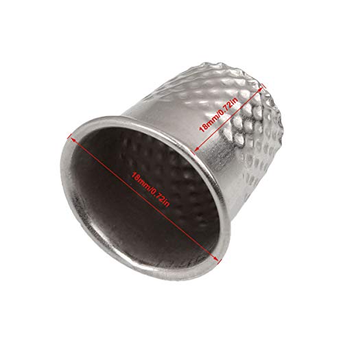 50Pcs Sewing Thimble Silver Metal Sewing Quilting Thimbles 17mm Sewing Finger Protector Thimbles for Sewing, DIY Sewing Tools Sewing Quilting Craft Accessories by AConnet - Thumbnail 2