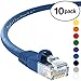 InstallerParts (10 Pack Ethernet Cable CAT5E Cable UTP Booted 2 FT - Blue - Professional Series - 1Gigabit/Sec Network/Internet Cable, 350MHZ