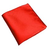 Eyourlife Fine Men's Smooth Silk Solid Color Pocket Squares &Red