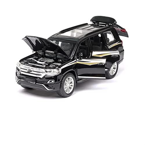 YBSM Diecast Car 1:32 For Toyota For Land-Cruiser SUV Cars Model Alloy Die Cast Sound And Light Pull Back Classic Luxury Vehicle Kids Toys Gift (Color : Black)