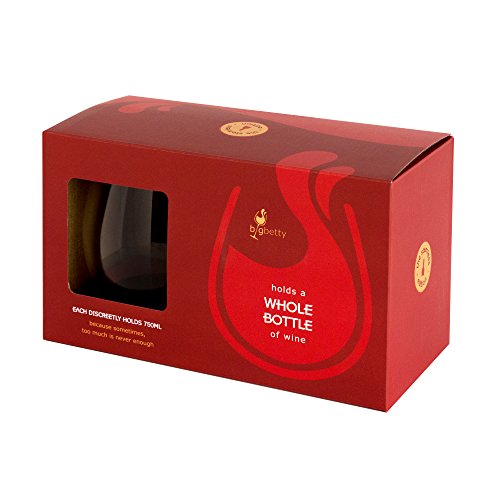 Big Betty Premium XL Stemless Jumbo Wine Glass Set Oversized Wine Glasses, Each Holds an