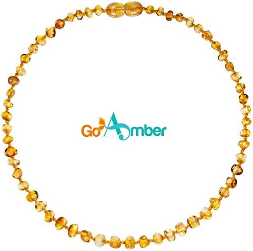 Authentic Best Baltic Amber Teething Necklace For Baby Toddlers (Honey) - GoAmber