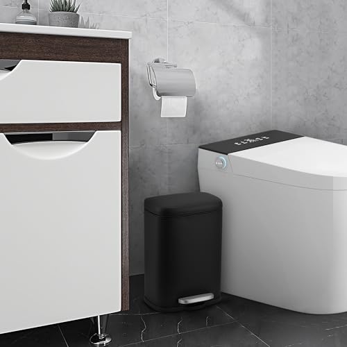 5L Stainless Steel Trash Can with Soft-Close Lid - 5l Fingerprint-Proof & Rust-Resistant Bin for Arabic Kitchens, Mosques & Guest Bathrooms