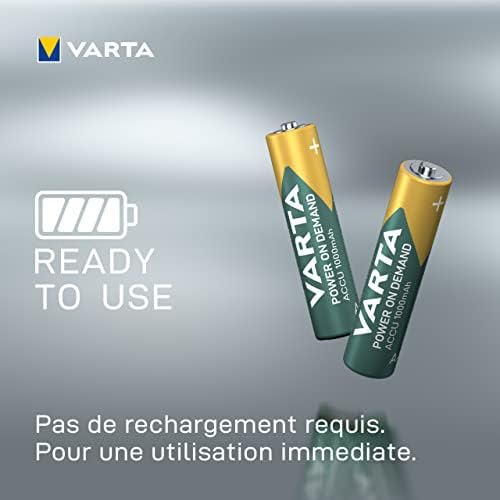 Piles AAA, rechargeables, lot de 24, Recharge Accu Power on Demand, batterie rechargeable, 1000 mAh Ni-MH, sans effet mémoire, préchargées, prêtes à l'emploi