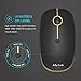 Type C Wireless Mouse, Jelly Comb Dual Mode 2.4Ghz Rechargeable Slim Wireless Mouse with Nano USB and Type C Receiver for PC Laptop, MacBook pro, MacBook air, iMac and More-MS05 (Black and Gold)