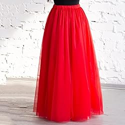 WDPL Women's Long Tutu Tulle Skirt A Line Floor