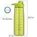 Bonison 34 OZ Wide Mouth Sports Water Bottle Flip Top Lid with Handle, Leak Proof, Bpa Free, Various Capacity. Perfect for Travel Yoga Running Outdoor Cycling Hiking Or Camping. Green