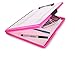 Dexas Slimcase 2 Plastic Clipboard with Storage and Side Opening, Neon Pink, Office Supplies Clipboards to Organize, Carry and Store, A4 Holder, Style and Functionality Nursing Clipboards