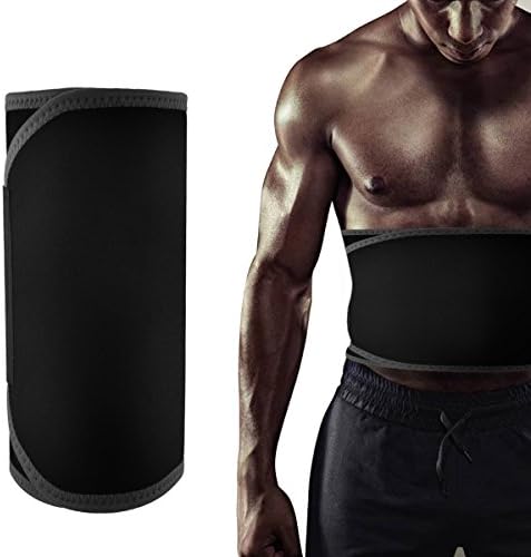 Xboun Waist Trimmer, Premium Stomach Fat Burner Wrap and Waist Trainer, Sauna Thermo Sweat Neoprene Weight Loss Ab Belt for Women and Men (Black, Medium)