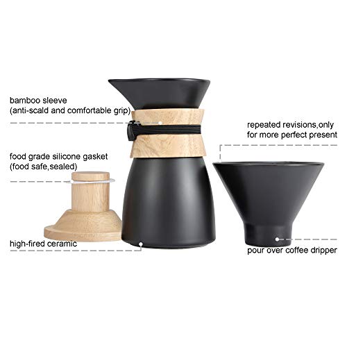 DHPO Artisan Series Pour Over Ceramic Coffee Maker Set with Durable