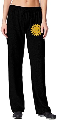 MUSSEuN Emoji Sunshine Face Emoticon Men's Active Long Sports Sweatpant Black Large