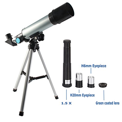 Oumoda Telescope, Travel Scope, 90 X Refractor Telescope, Astronomy Telescope Tabletop Nature Exploration Gifts Toys for Kids, Adults Sky Star Gazing, Birds Watching