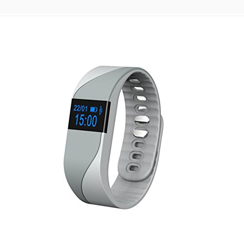 L@YC Activity Tracker Sports Pedometer Bracelet Sleep Monitor Touch Screen Waterproof Smart Reminder, Silver Grey