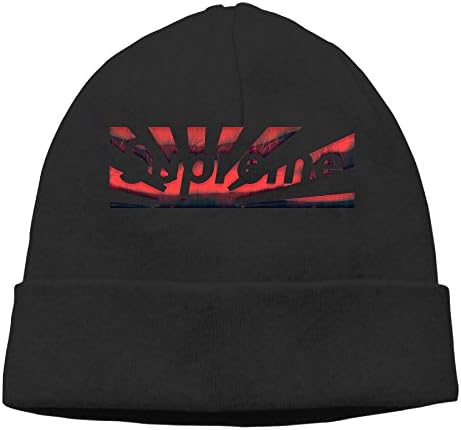 Adult Supreme Box Logo Beanies Warm Wool Caps Hats Adjustable Black