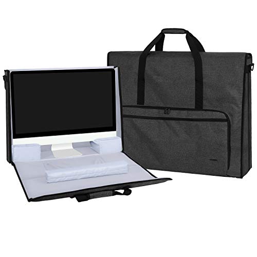 Damero Carrying Tote Bag Compatible with Apple 27″ iMac Desktop Computer, Travel Storage Bag for iMac 27-inch and Other Accessories, Black