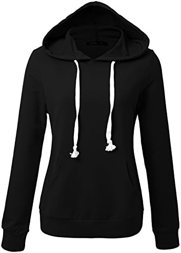 JayJay Women Basic Lightweight Pullover Hoodie Sweatshirt with Kangaroo Pocket