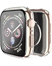 Smiling Case Compatible with Apple Watch Series 6/SE/Series 5/Series 4 40mm with Built in Tempered Glass Screen Protector,Overall Protective Hard PC Case Ultra-Thin Cover- Clear