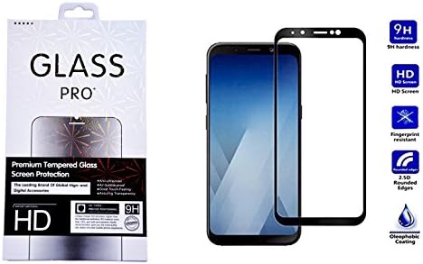 Micah 2018 9H Full Glue Screen Guard Case Friendly Body Tempered Glass for Samsung Galaxy A8 Plus (Black)