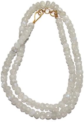 Hrishav Collections HC033 Moonstone Button Necklace Plain
