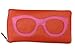 ili New York - Leather Eyeglass Case - Orange/Hot Pink - Zippered Enclosure Eyeglass Case w/Frame Silhouette Embellishment for Easy to Spot, Durable Eyewear Gear Storage