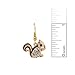 Spinningdaisy Cute Little Brown Tail Squirrel Earrings (Gold Plated)