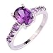 Psiroy Women's 925 Sterling Silver 2ct Sapphire Quartz Filled Ring