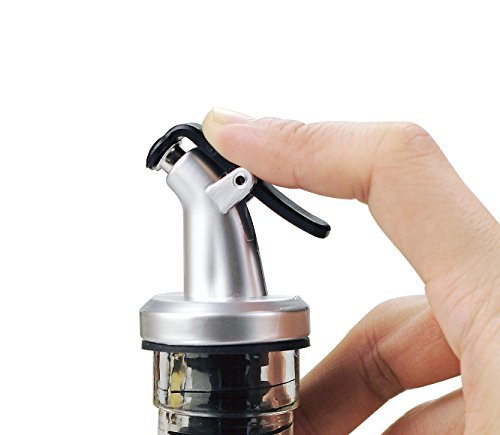 Ellora Farms | Venus Chef Pourer | BPA Free | Specially Designed for Oil, Vinegar, Wine or Salad Dressings | Dispenser Bottles Top Black | Fits 16 oz bottles | Pack of 4