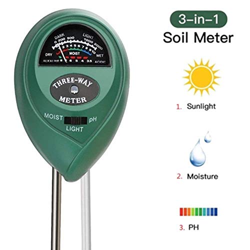 Soil Tester 3-in-1 Soil Test Kit for Moisture Light & pH Meter Gardening Tool for Home, Garden, Lawn, Farm, Indoor & Outdoor, Promote Plants Healthy Growth (Green)