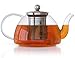Glass Teapot & Kettle - Tea Pot Strainer and Infuser for Loose Leaf & Blooming & Flowering & Iced & Herbal Tea - Stovetop Safe Tea Maker - Gift Box - 80 oz / 1500 ml - holds 5 Cups