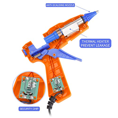 Hot Glue Gun,30W High Temp Heavy Duty Hot Melt Glue Gun Kit with 30pcs Glue Sticks(7.2'' x 0.27") for DIY Projects, Arts and Crafts, Home Quick Repairs & Sealing, Artistic Creation (Orange)